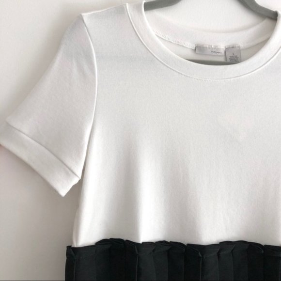 New Halogen Pleated Peplum Hem Color Block Short Sleeve Top Petite Size Small - Picture 7 of 16